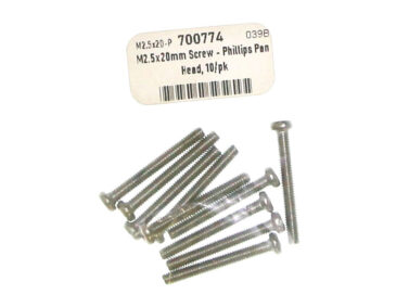 M2.5x20mm Screw - Phillips Pan Head, 10/pk