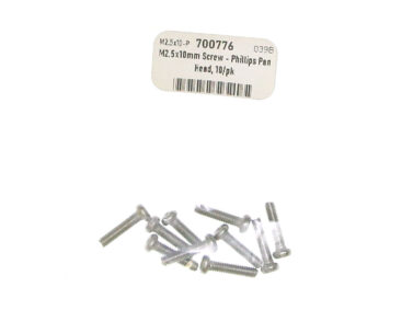 M2.5x10mm Screw - Phillips Pan Head, 10/pk