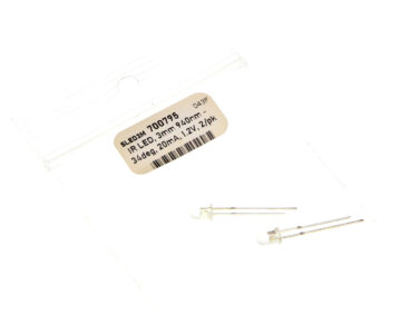 IR LED, 3mm 940nm - 34deg, 20mA, 1.2V, 2/pk