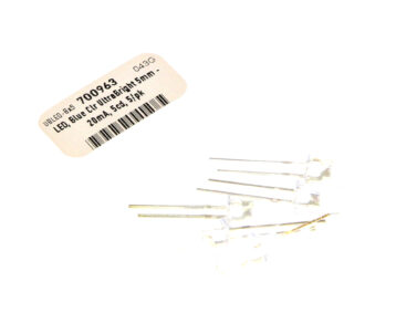 LED, Blue Clr UltraBright 5mm - 20mA, 5cd, 5/pk