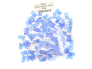 LED, Blue Tinted, 5mm - 900mcd, 100/pk