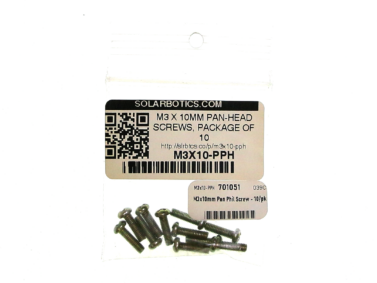 Screw, M3x10mm Phil Pan - 10/pk