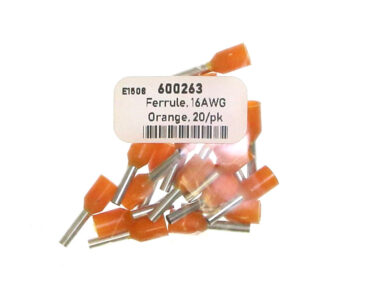 Ferrule, 16AWG (1.5mm^2) x 8mm - Orange, 20/pk