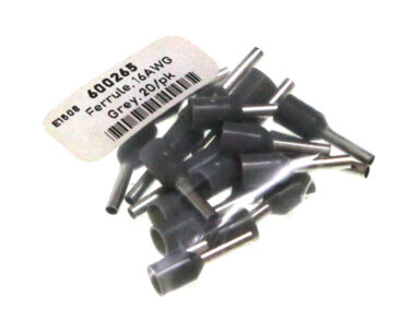Ferrule, 16AWG (1.5mm^2) x 8mm - Grey, 20/pk