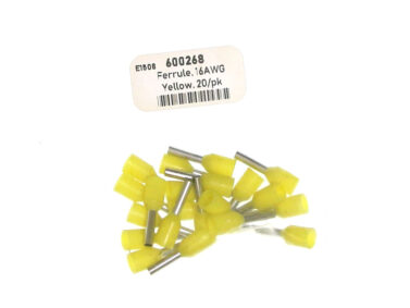 Ferrule, 16AWG (1.5mm^2) x 8mm - Yellow, 20/pk