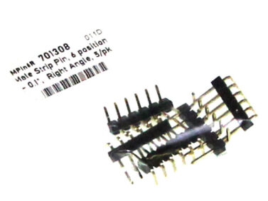 Male Strip Pin, 6 position - 0.1",  Right Angle, 5/pk