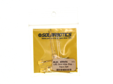 LED, 5mm Wide-Disp. - Aqua, 5/pk
