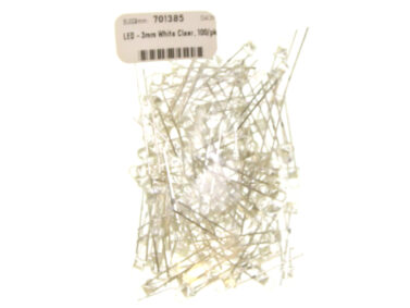 LED - 3mm White Clear, 100/pk