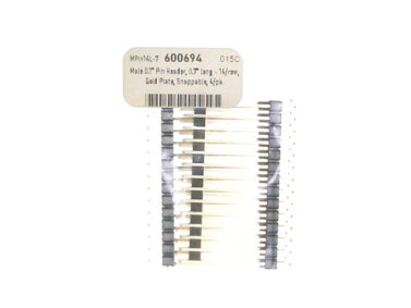 Male 0.1" Pin Header, 0.7" long - 14/row,  Gold Plate, Snappable, 4/pk