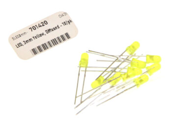 LED, 3mm Yellow, Diffused - 10/pk