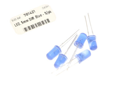 LED, 5mm Diff. Blue - 5/pk