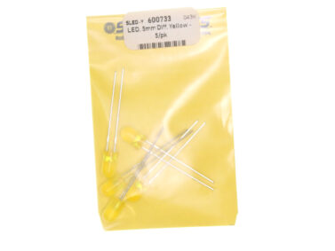 LED, 5mm Diff. Yellow - 5/pk