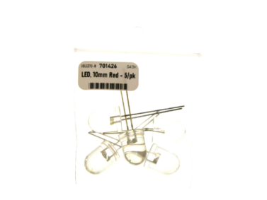 LED, 10mm Red - 5/pk