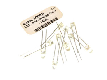LED, 3mm Orange Clear - 10/pk