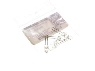 LED, Org Clr UltraBright 5mm - 20mA, 5cd, 5/pk