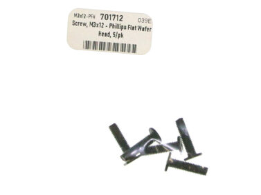 Screw, M3x12 - Phillips Flat Wafer Head, 5/pk