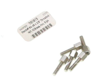 Standoff #4-40 x 3/8" Threaded -  M/F, Ni/Brass, Hex, 5/pk