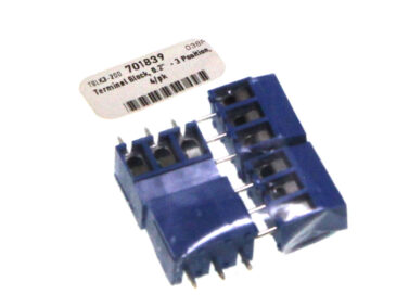 Terminal Block, 0.2"  - 3 Position, 4/pk