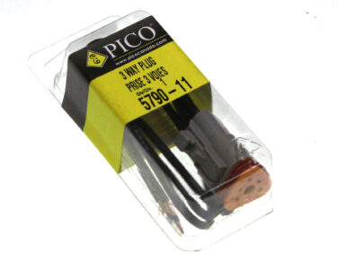 Deutsch MALE (Plug) 3-Way 16AWG Pigtail,  DTO6-3S, W3S Wedgelock