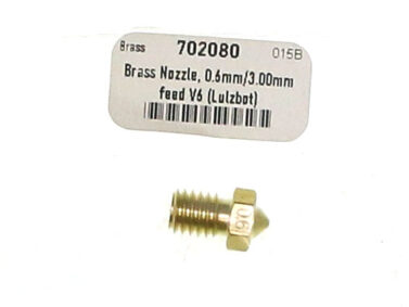 Brass Nozzle, 0.6mm/3.00mm feed V6 (Lulzbot)