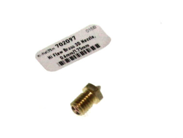 Hi Flow Brass 3D Nozzle, 0.6mm/1.75mm