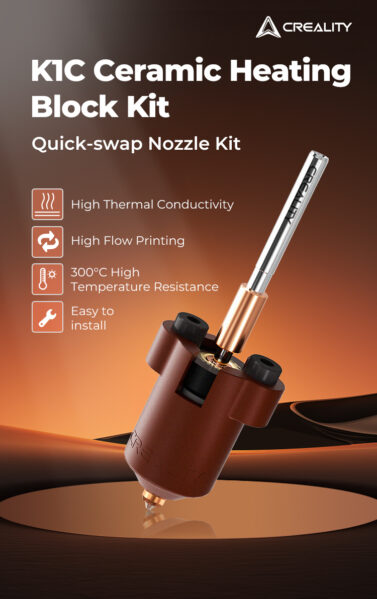 Creality K1C Ceramic Heating Block Kit wi 0.4mm Nozzle