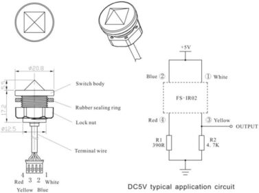 IR Optical Fluid Sensor - R/Y/B/W = -/-/5V/Sig*