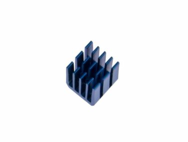 Blue Anodized Aluminum 9x9x12mm Heat Sink with Adhesive
