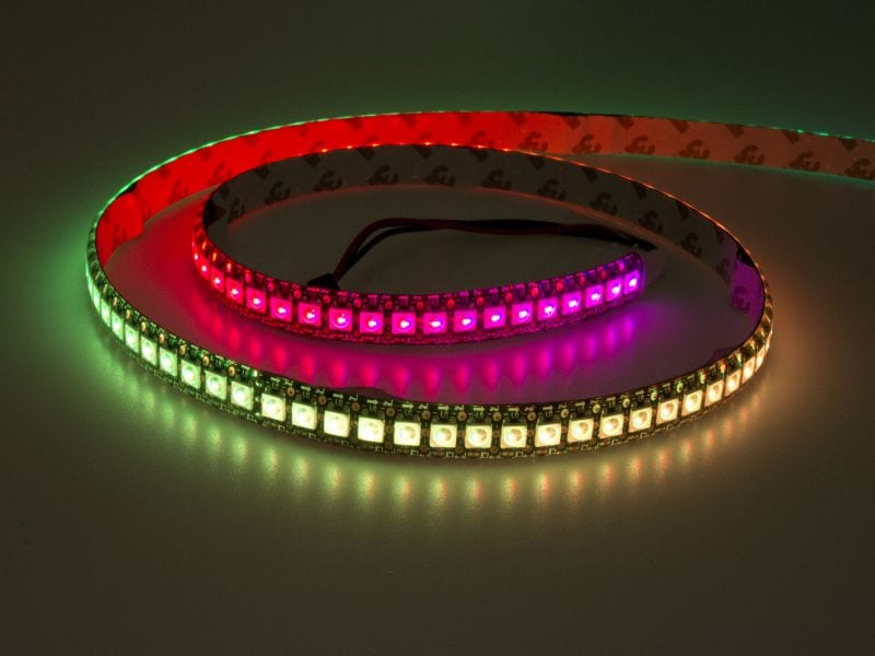 5V RGB Addressable LED strip, 1M (144 per meter) - Solarbotics Ltd.